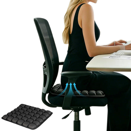 Inflatable 3D Air Cushion Seat for Long Flights Car Office Chair Portable with Air Pump