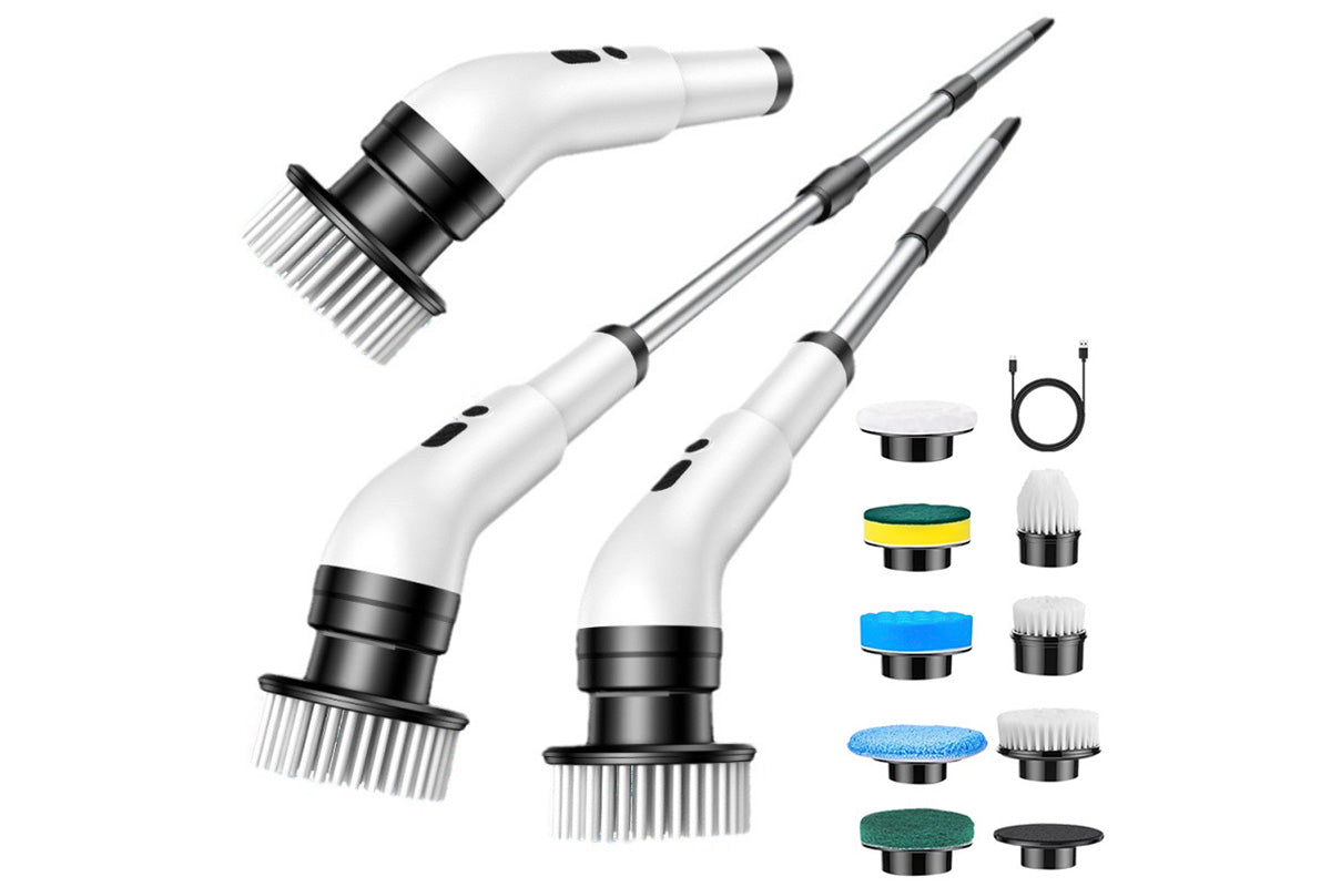 Electric Spin Scrubber with 9 Replaceable Brush Heads Cordless Bathroom Scrubber for Tile Kitchen