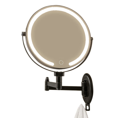 Extendable Wall Mounted LED Makeup Mirror with 7X Magnification and 3 Colors