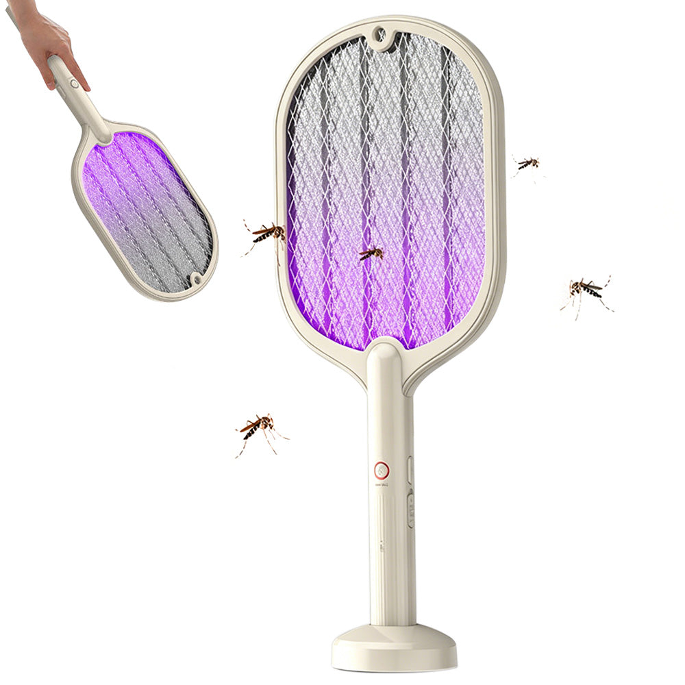 Smart Electric Fly Swatter 2 in 1 UV Light Mosquito Trap 3 Layer Grid USB Charging