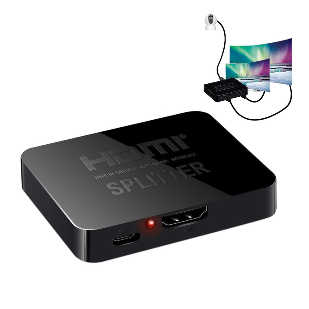 HDMI Splitter 1 In 2 Out Supports 4K 30Hz for TV Projector PS5 and Xbox Home Office