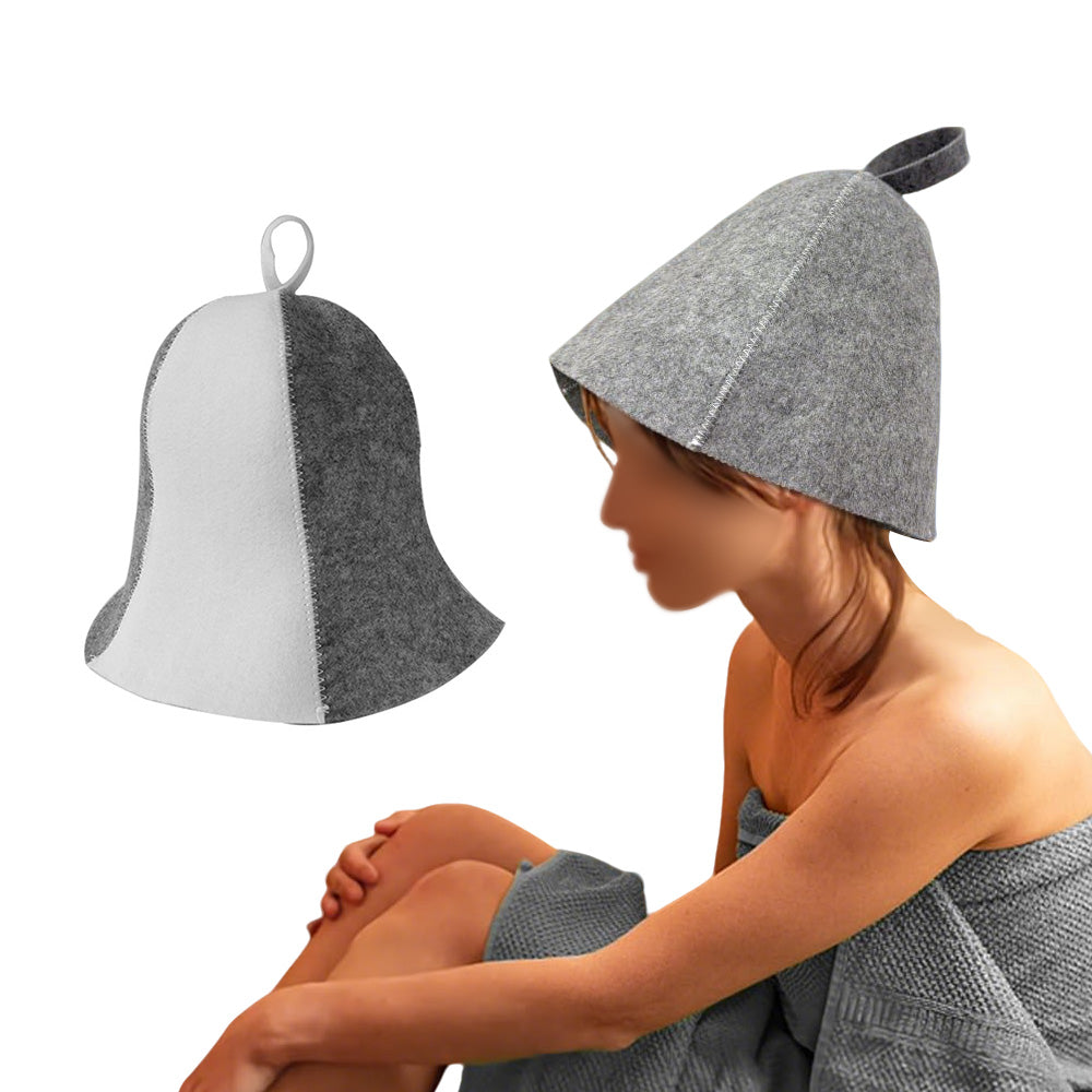 2 Pack Felt Sauna Hat Heat Insulation Sauna Cap for Men Women