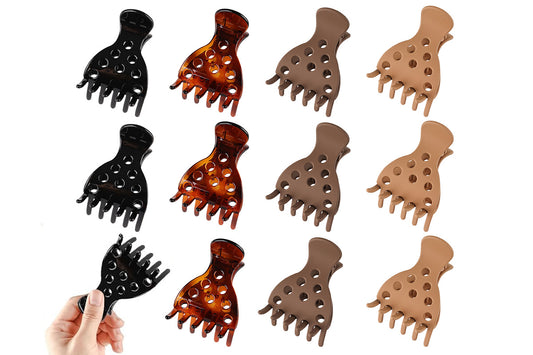12Pcs Lightweight Hair Claw Clips for Thick and Thin Hair Styling