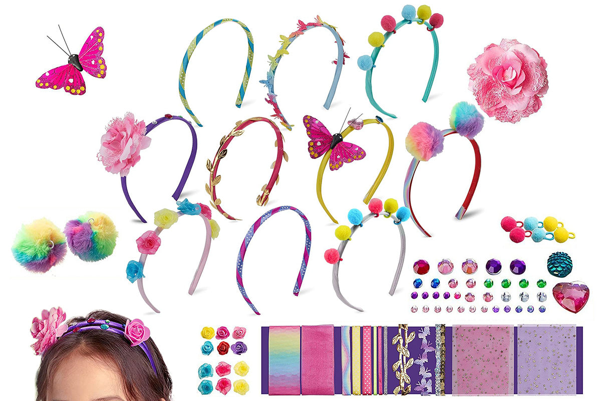 Headband Making Kit DIY Hair Accessories Set Gift for Ages 5-12 Year Old Girl