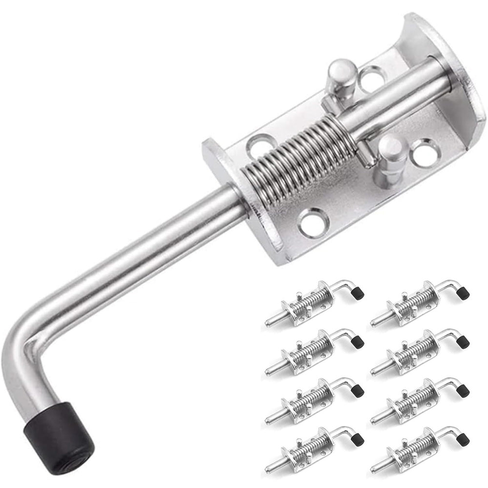 8 Pcs Galvanized Iron Spring Bolt Latches 1.2 cm Dia 16.5 cm Long