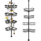 No-Drill Floor-to-Ceiling Corner Shower Caddy Adjustable Bathroom Storage Rack