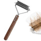 Large 2-Sided Undercoat Rake For Dogs And Cats Pet Grooming Brush Dematting Comb