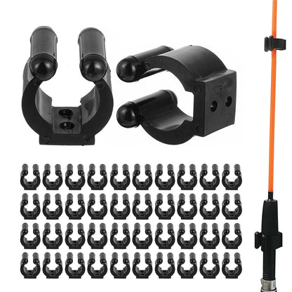 40 PCS Fishing Pole Rod Holder Clips Wall Mounted Rod Rack for Pool Cue