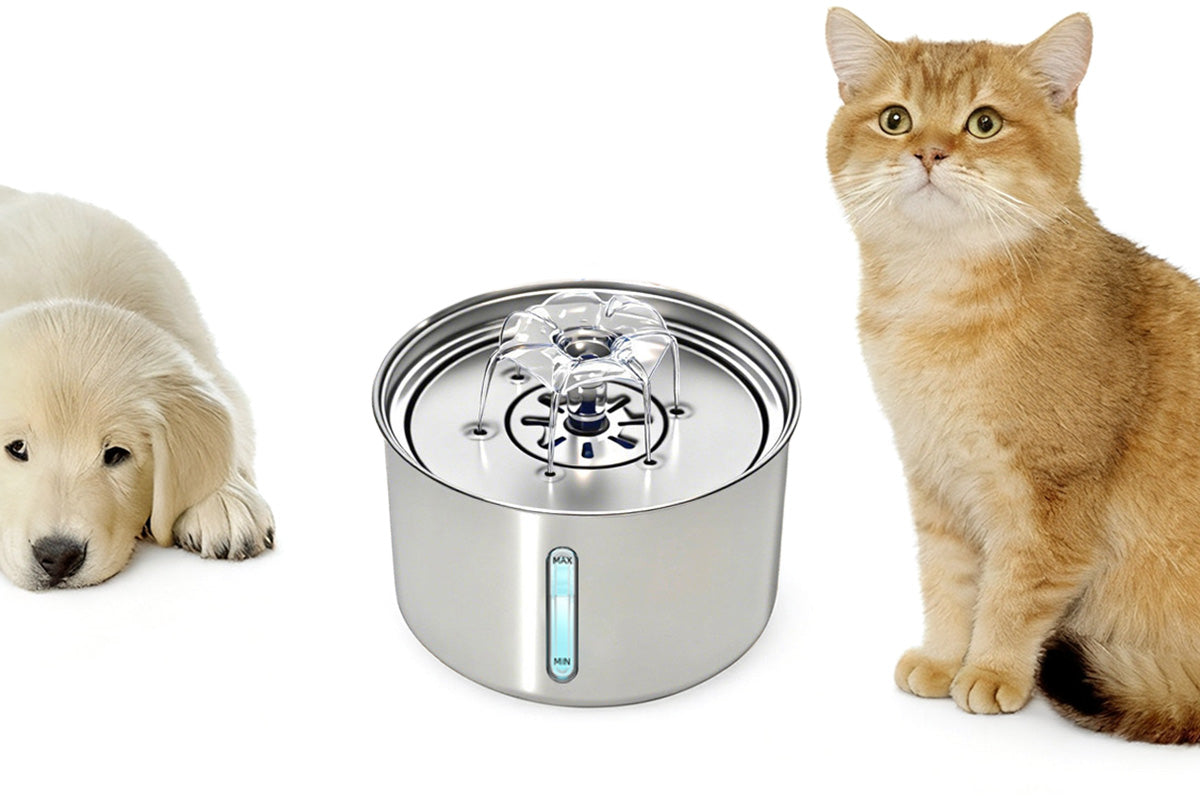 3L Stainless Steel Cat Water Fountain Automatic Electric Pet Drinking Dispenser