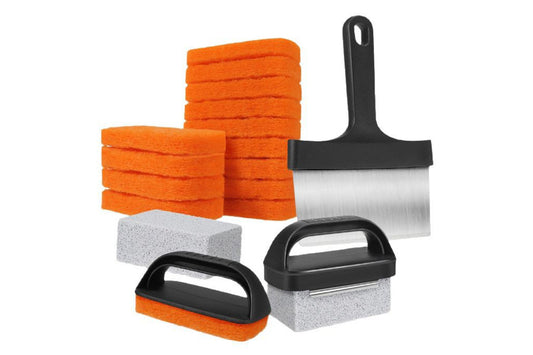 19 Piece Griddle Cleaning Kit with Scraper and Sponge for Griddles and Grills