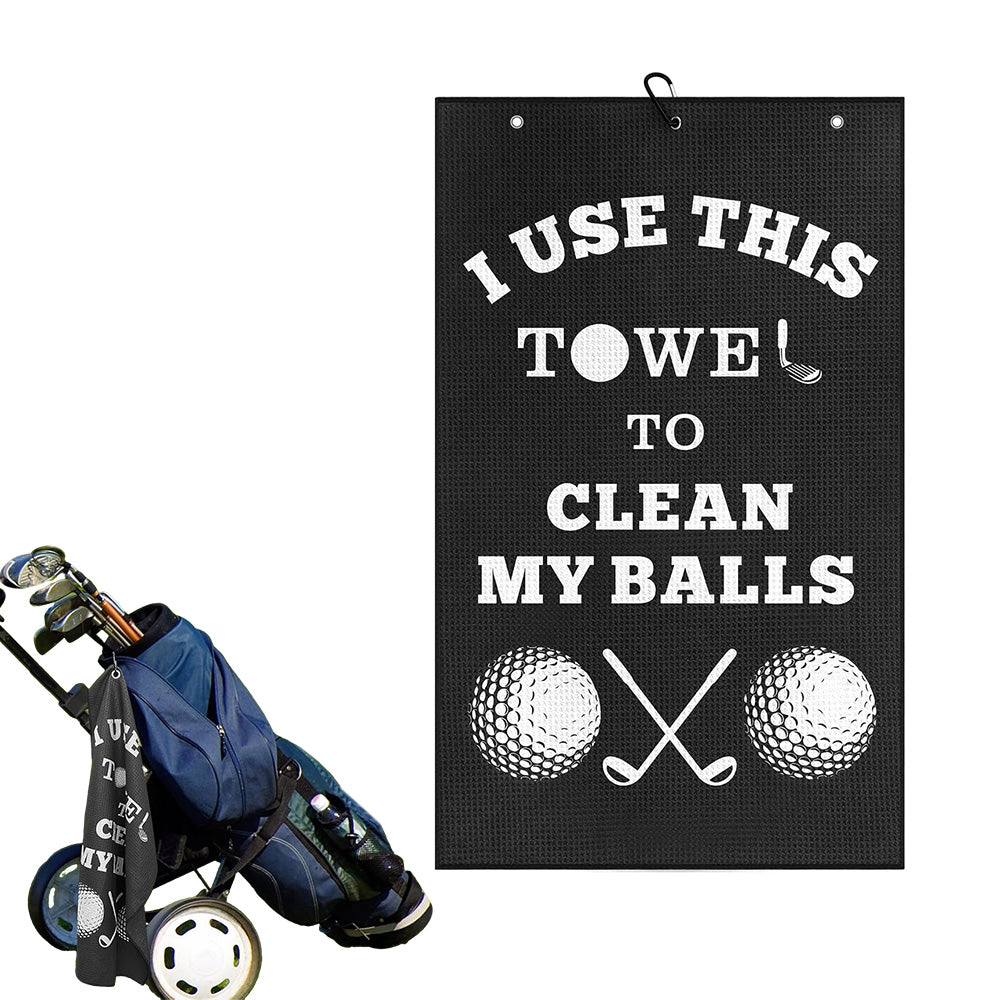 Golf Towel Cleaning Cloth With Clip For Golf Balls Clubs Bags
