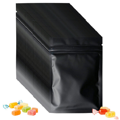 100 Pack Black Matte Aluminum Foil Food Storage Bags in 2 Sizes