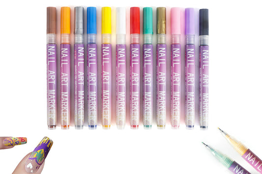 12-Color DIY Nail Art Paint Pen Set Nail Dotting & Drawing Pens for Manicure