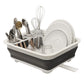 Foldable Dish Drying Rack with Utensil Holder Collapsible Kitchen Sink Organizer