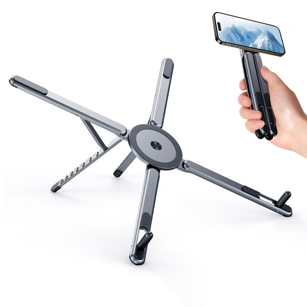 3 in 1 Phone Tablet Laptop Stand Foldable Adjustable Alloy Holder