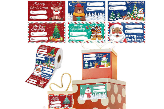 240PCS Christmas Gift Tags Cartoon Christmas Decorations For Wrapping Paper