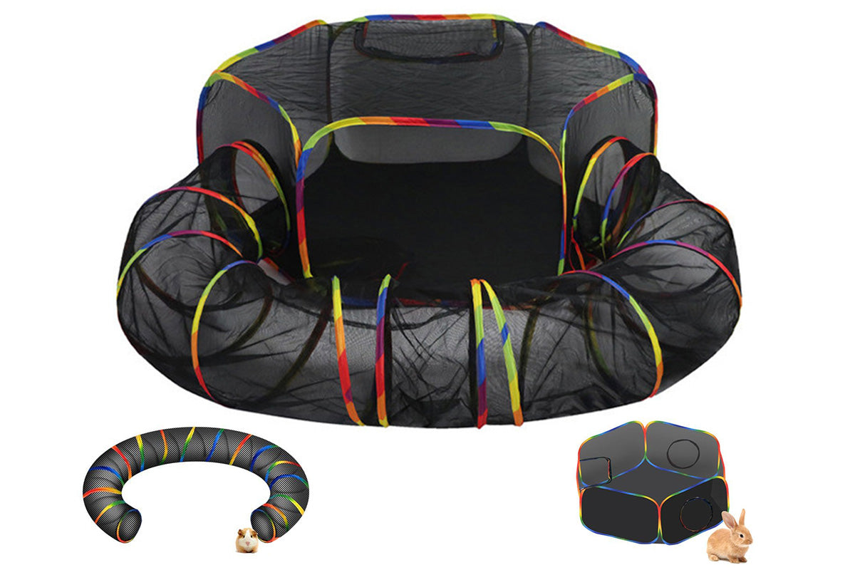 Outdoor Rainbow Cat Enclosures Playground Circle Cat Playpen Tunnel Catio Outside House For Cats