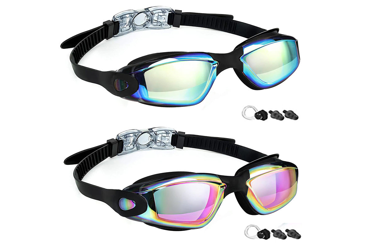 2Pcs Swimming Goggles Anti Fog No Leaking Swim Goggles for Adult Women Men