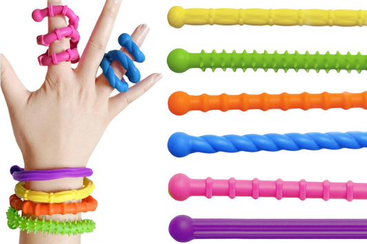 6PCS Sensory Fidget Toys Flexible Fidget Sticks Stress Relief Toys For ADHD