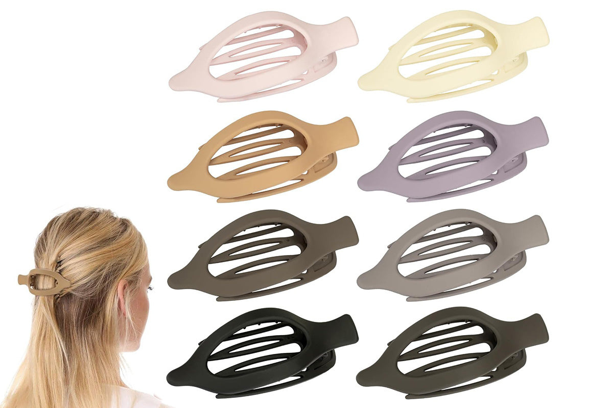 8Pcs French Flat Hair Clips for Women Flat Claw Clips for Thick and Thin Hair
