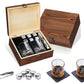 Whiskey Glass Set for Men Stainless Steel Tumblers with Whiskey Stones and Wooden Box