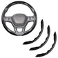 3 Piece Carbon Fiber Steering Wheel Cover Non-Slip Grip Protector