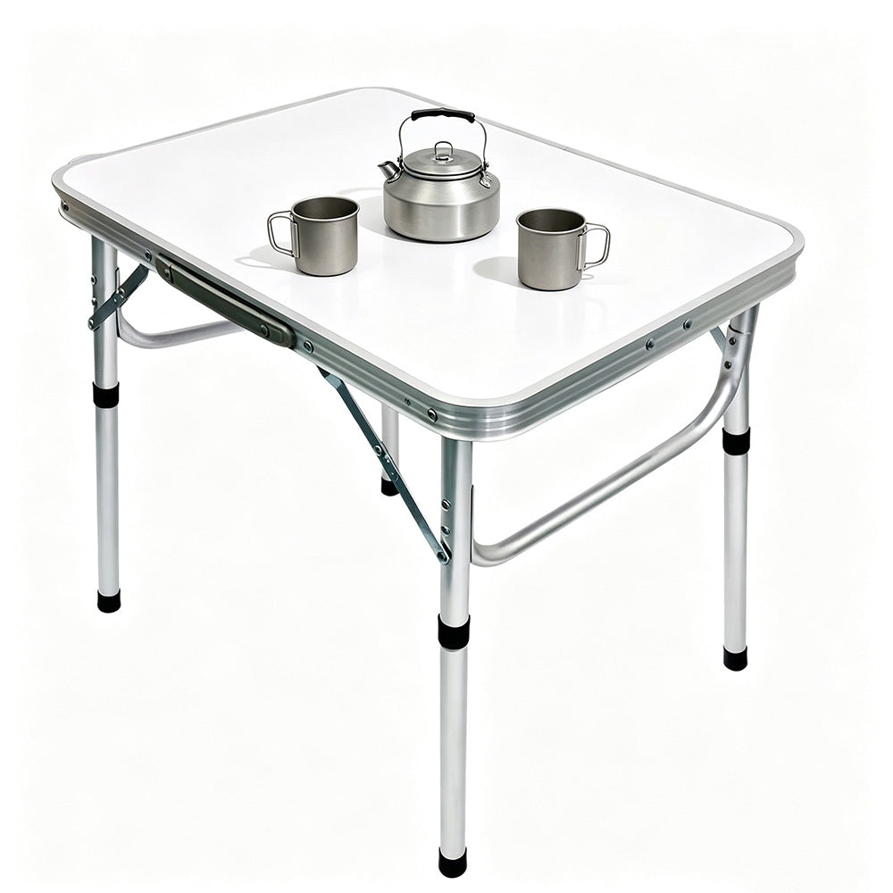 60x45cm Foldable Aluminum Camping Table with Adjustable Height and Handle