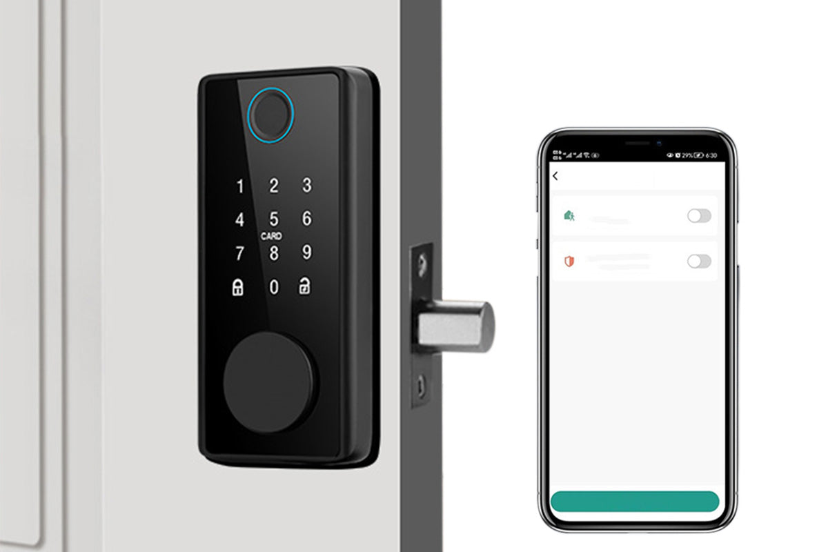 Keyless Smart Door Lock Fingerprint Password Card App Control Auto Lock