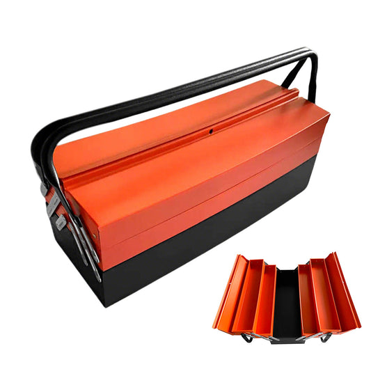 3 Tier Metal Tool Box with Handle Lock Hole Portable Tool Organizer for Home