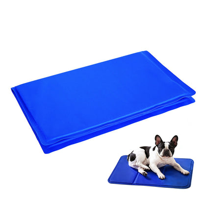 Blue Polyester Gel Cooling Sleeping Mat for Dogs Cats in 6 Sizes