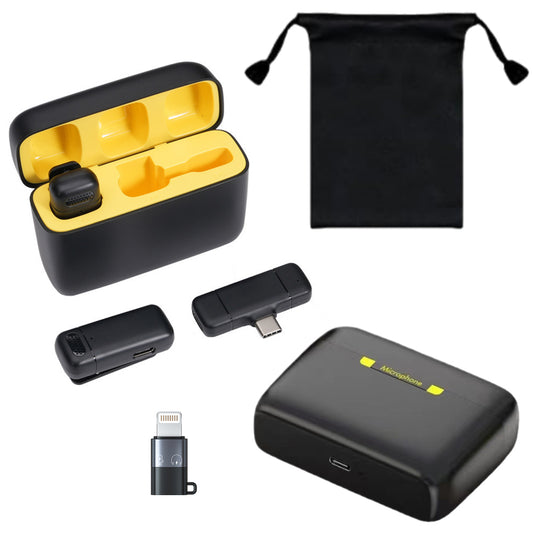 Wireless Lavalier Microphone 2-In-1 Type-C 2.4G Video Audio Recording Microphone with Charging Case