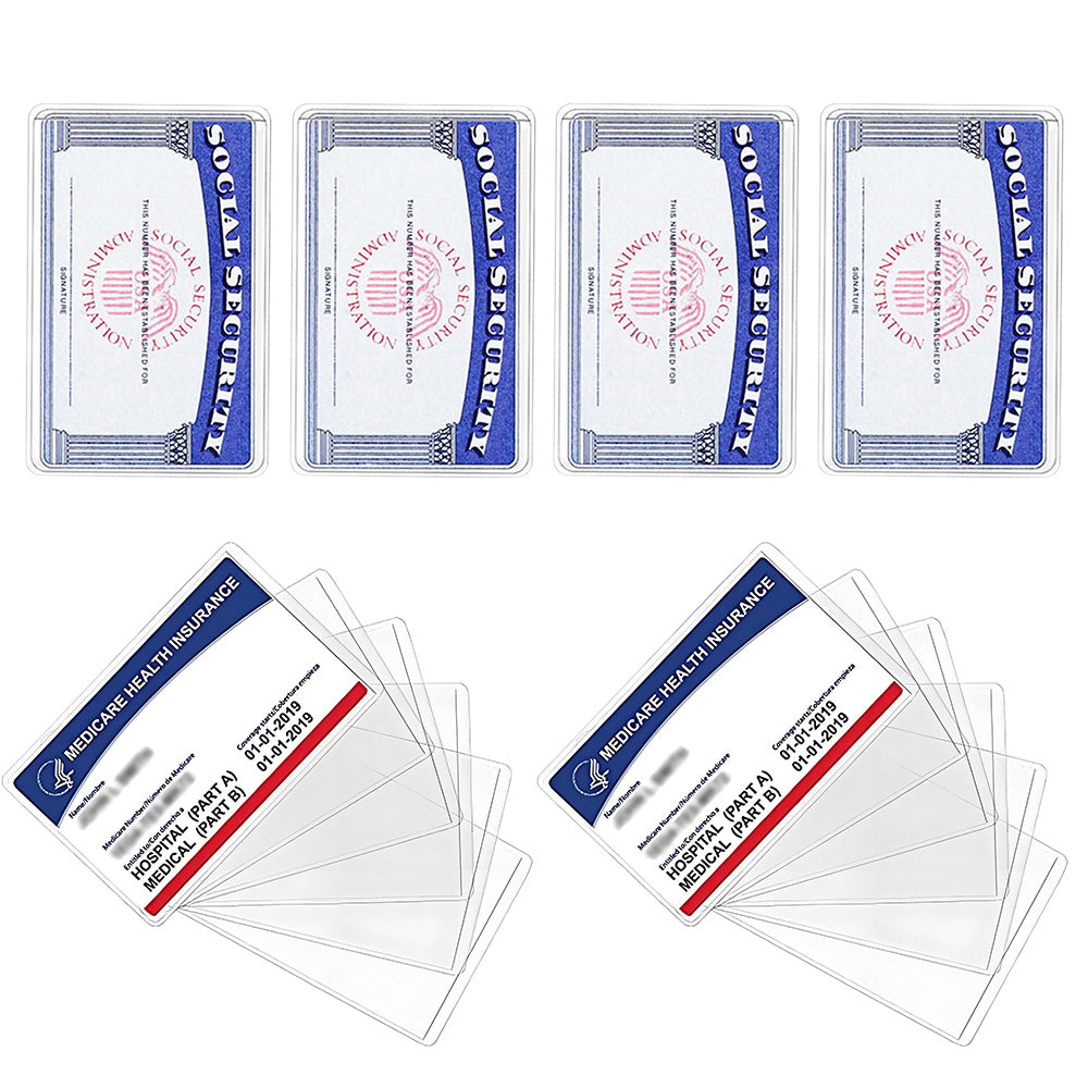 16 Pack PVC Card Holder Clear ID Protector for Social Security Credit Insurance Cards