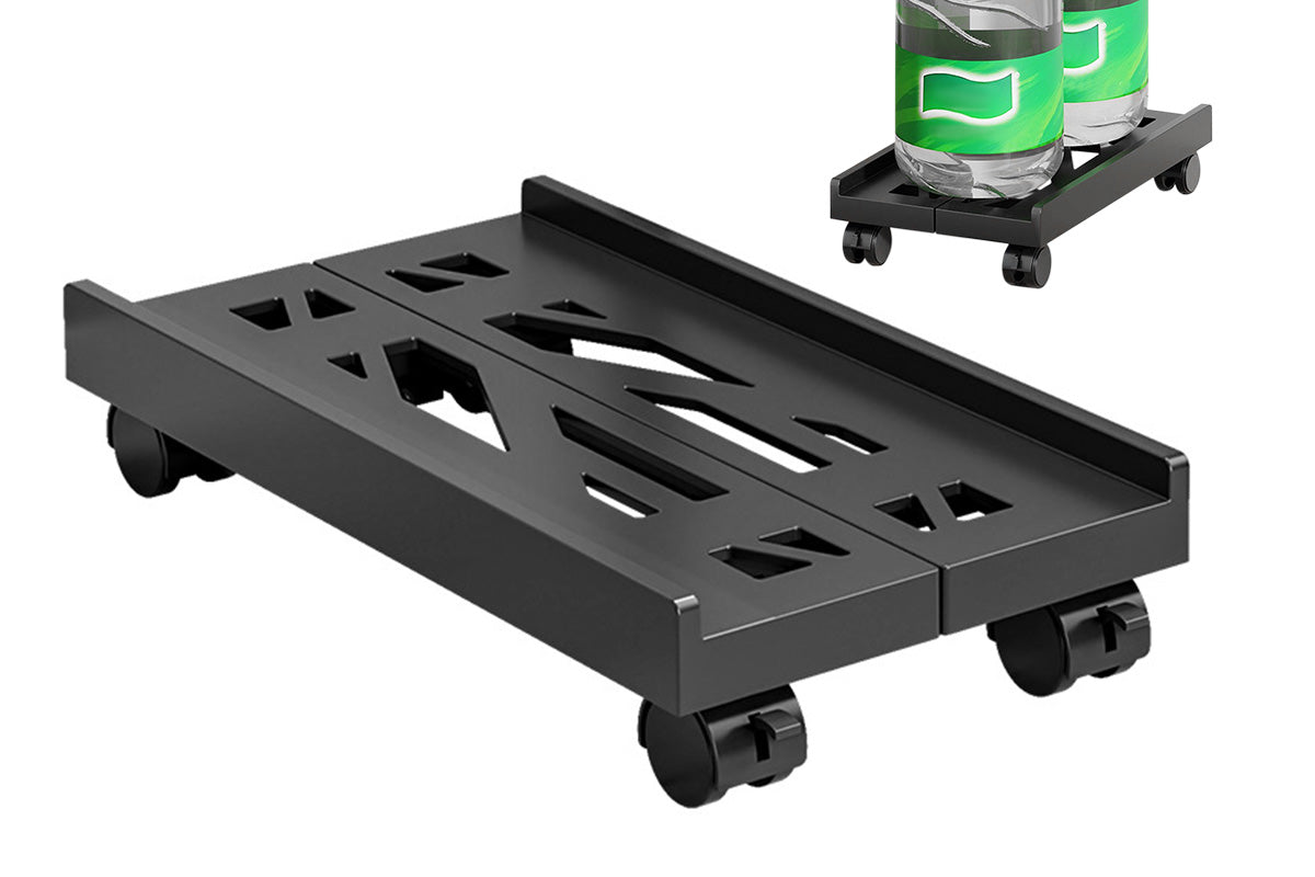 Computer Stand Adjustable with Wheels Mobile PC Case Holder Universal for Home