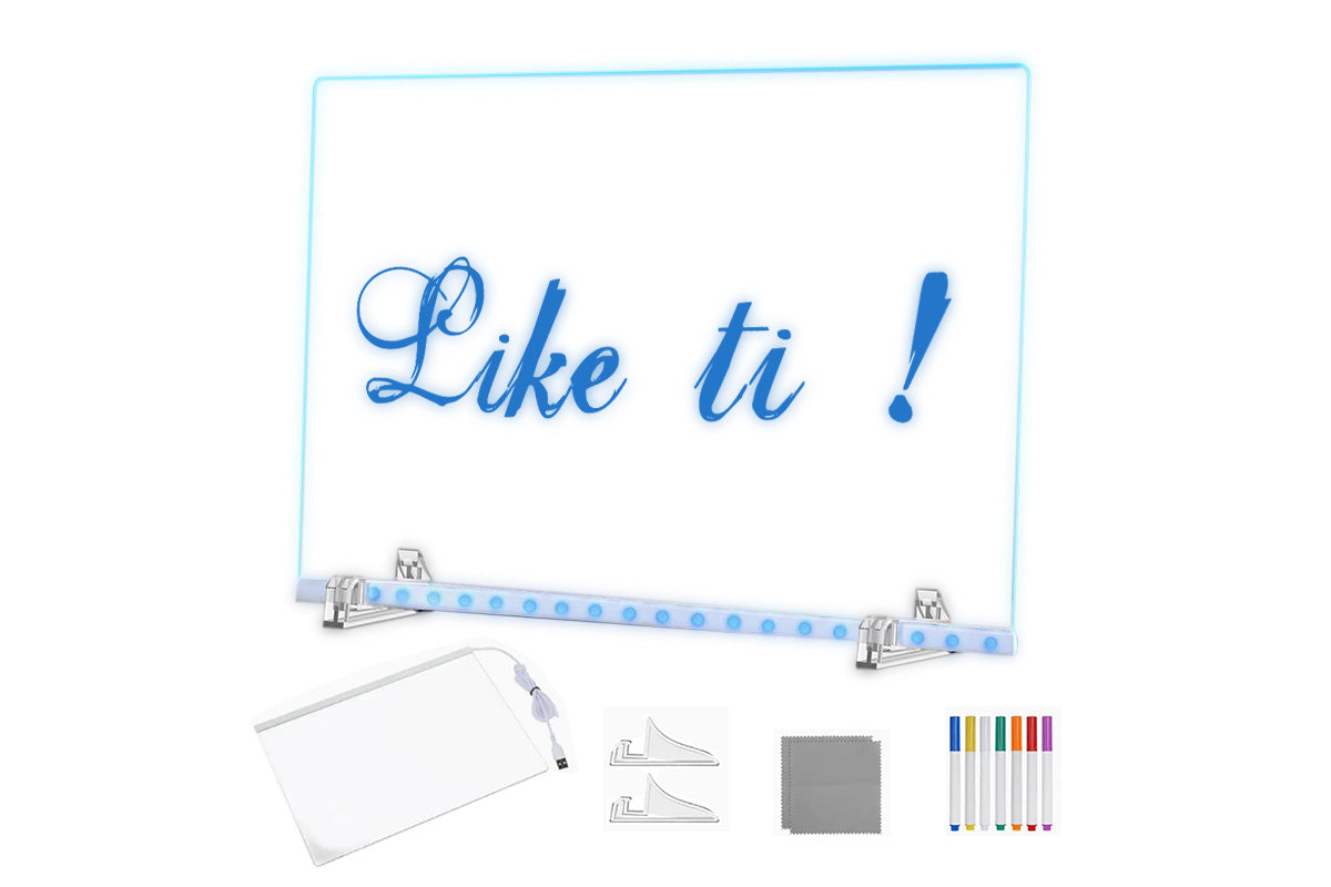 LED Drawing Board for Little Ones with Stand and Remote Dimming Colorful Light-Up Writing & Art Pad