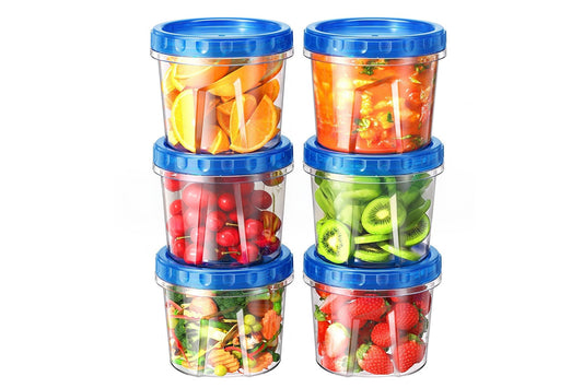 6PCS 500ml Food Storage Containers Microwave and Freezer Safe Reusable Meal Prep Boxes