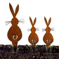 3Pcs Rust Easter Bunny Metal Garden Stake