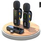 Wireless Lavalier Microphone LED Display Mini Mic For Android Apple Phone