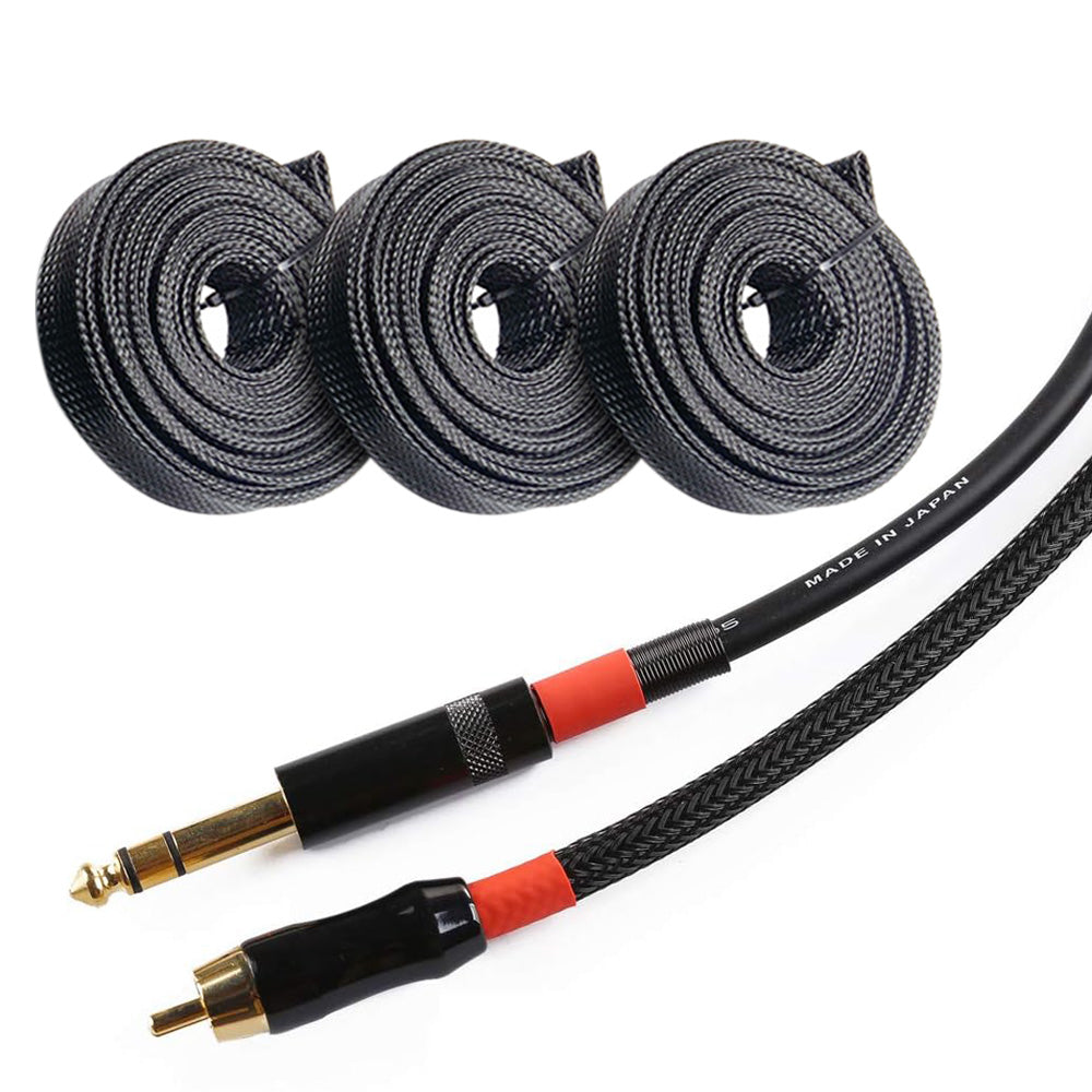 3PCS PET Braided Cable Sleeving Expandable Wire Sheathing for Cable Protection