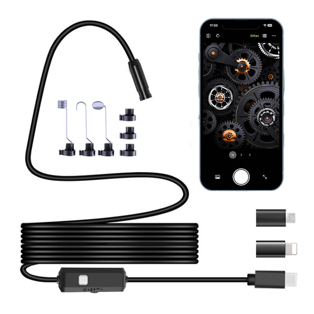8mm 640x480 USB Type C Inspection Camera with 8 LED Lights