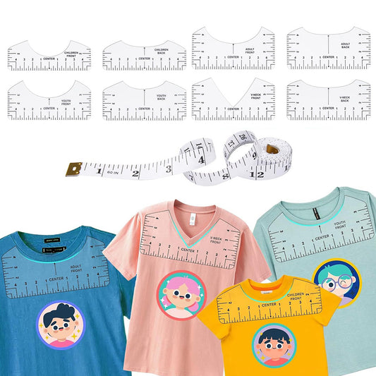 9Pcs T Shirt Alignment Ruler Guide for Heat Press Printing