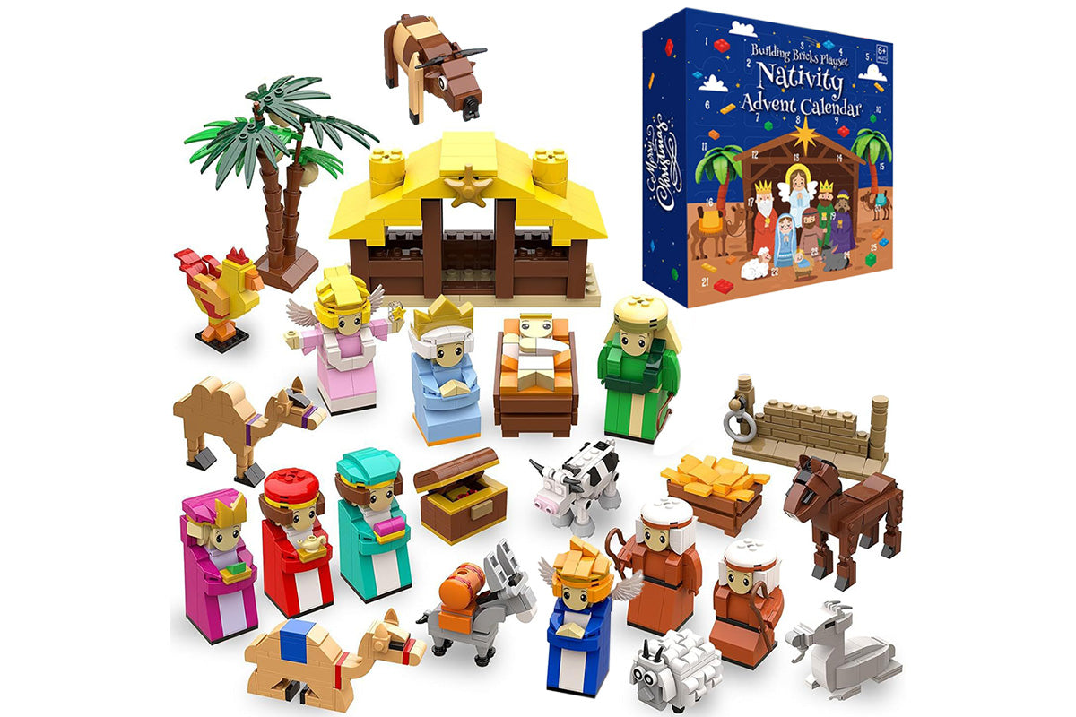 Nativity Advent Calendar 24 Days Building Blocks Kits Christmas Countdown Calendar