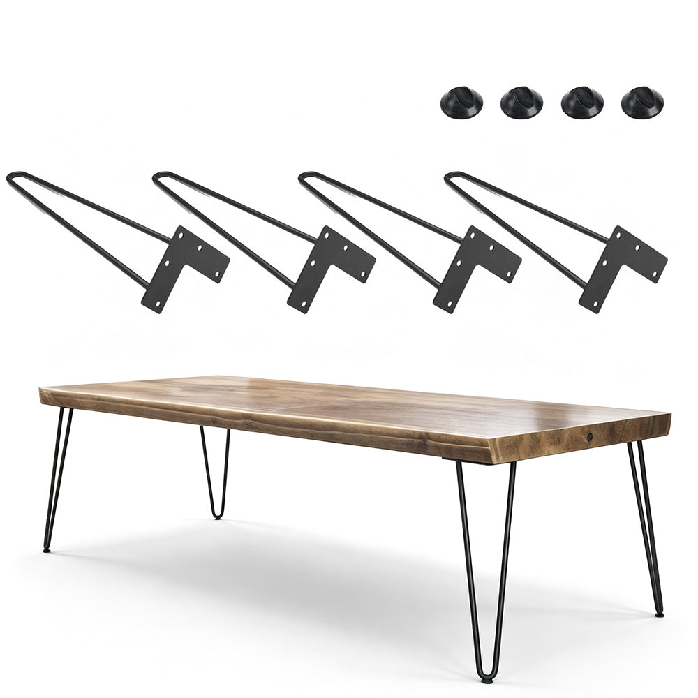 4Pcs Hairpin Furniture Table Legs with Rubber Feet