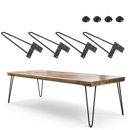 4Pcs Hairpin Furniture Table Legs with Rubber Feet
