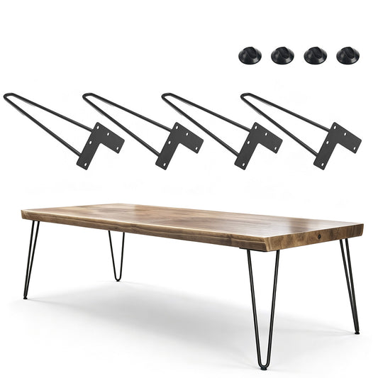 4Pcs Hairpin Furniture Table Legs with Rubber Feet