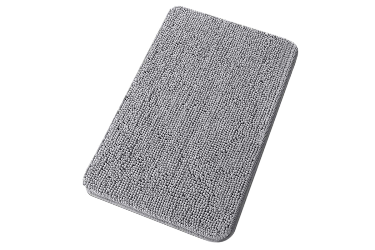 Rounded Corners Chenille Bath Mat Soft Absorbent Non-Slip Washable Bathroom Rug