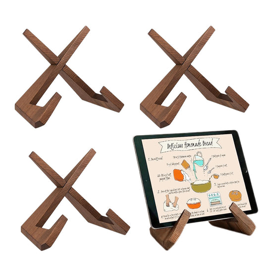 4 Pcs Bowl Display Stand Wooden Plate Stands for Display Pine Decorative Plates Holder