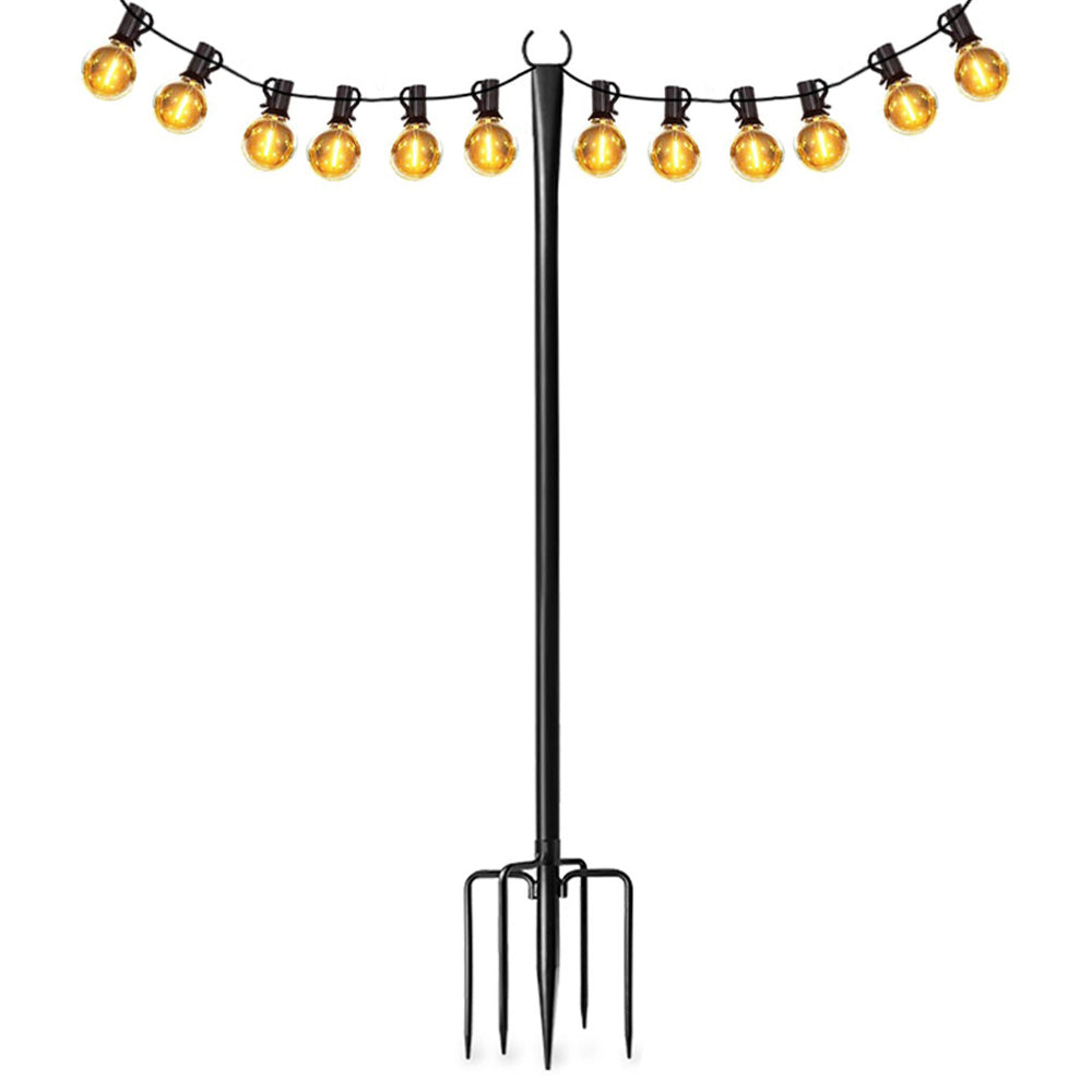 Outdoor Metal String Light Pole Garden Patio Support Stake