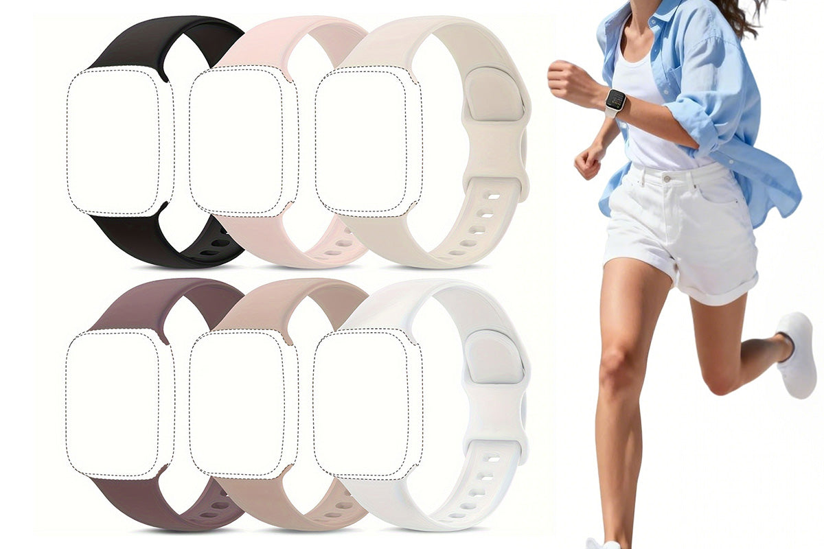 6Pcs Silicone Bands Replacement Wrist Sport Band for Apple Watch 38mm 40mm 41mm