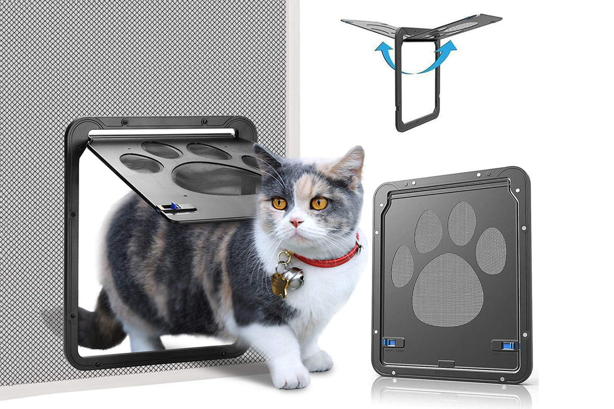 Pet Lockable Flap Screen Door for Puppy Dog and Cat