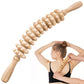 Wooden Curved 12 Roller Massage Stick Handheld Massage Tool For Legs And Thighs